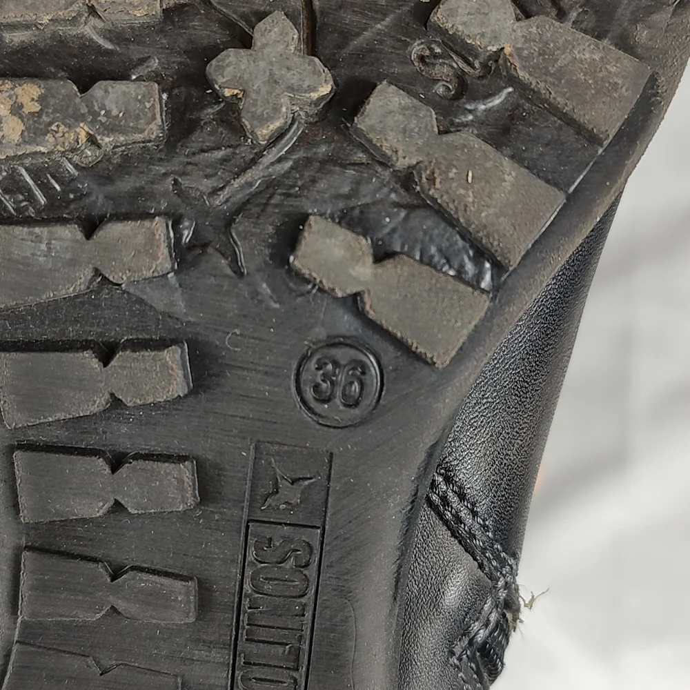 Pikolinos Tall Combat Boots Dark Gray Boots Brown Buckles Biker Boots Size EU 36 - Picture 7 of 10